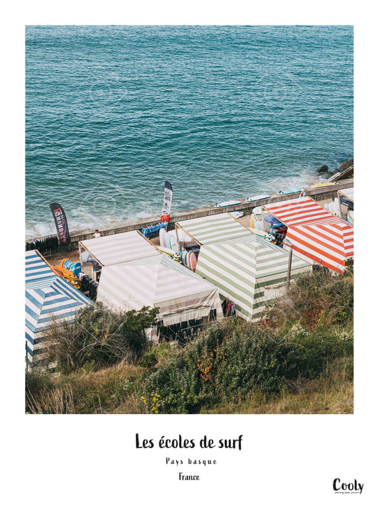 Affiche Les écoles de surf