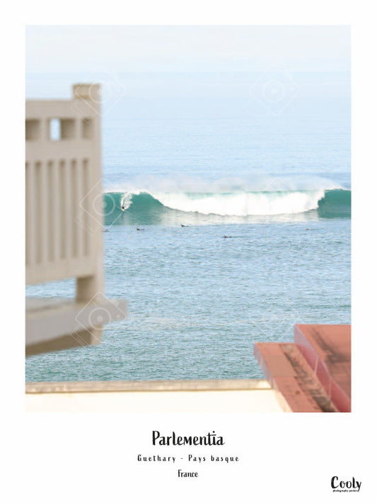 Affiche photo vague parlementia Pays Basque Guéthary | Coolyposter affiche photo vague surf Pays basque 