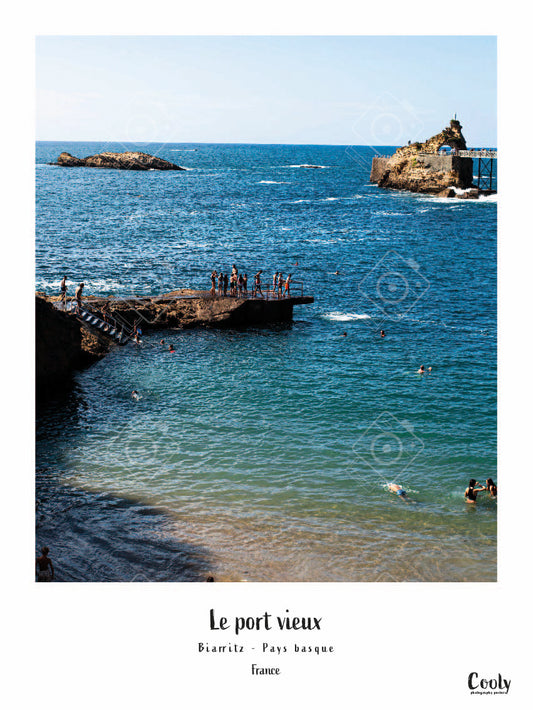 Affiche photo port du vieux à Biarritz | Coolyposter poster décoration Port vieux Biarritz Pays basque