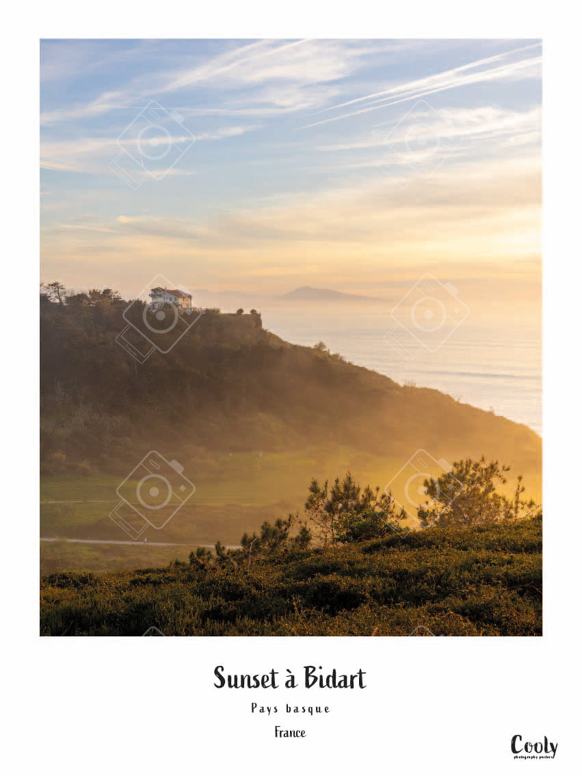 Affiche photo sunset Bidart Pays basque | Coolyposter poster affiche photo coucher de soleil pays basque 