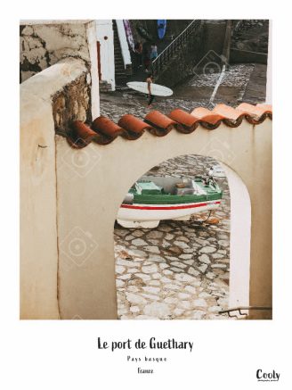 Affiche port de Guethary Pays basque | Coolyposter belle photo du port de guethary au Pays basque