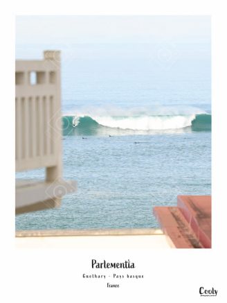 Affiche photo vague parlementia Pays Basque Guéthary | Coolyposter affiche photo vague surf Pays basque